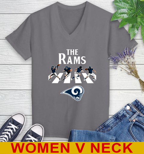 NFL Football Los Angeles Rams The Beatles Rock Band Shirt Women's V-Neck T-Shirt 11