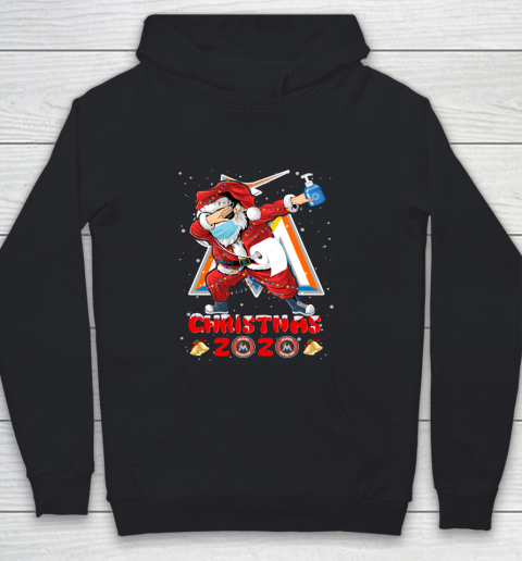 Miami Marlins Funny Santa Claus Dabbing Christmas 2020 MLB Youth Hoodie
