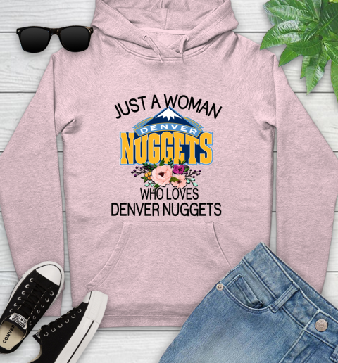 NBA Just A Woman Who Loves Denver Nuggets Basketball Sports Youth Hoodie 6