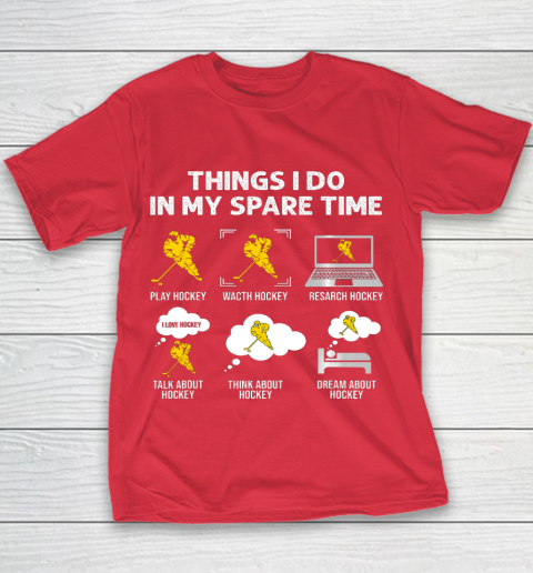 Things I Do In My Spare Time Hockey Ice Hockey Player Gift Youth T-Shirt 7