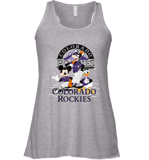 Colorado Rockies Mickey Donald And Goofy Baseball Racerback Tank