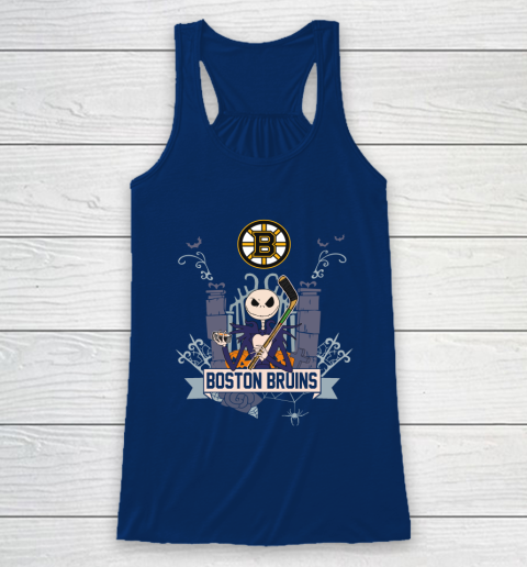 NHL Boston Bruins Hockey Jack Skellington Halloween Racerback Tank 6
