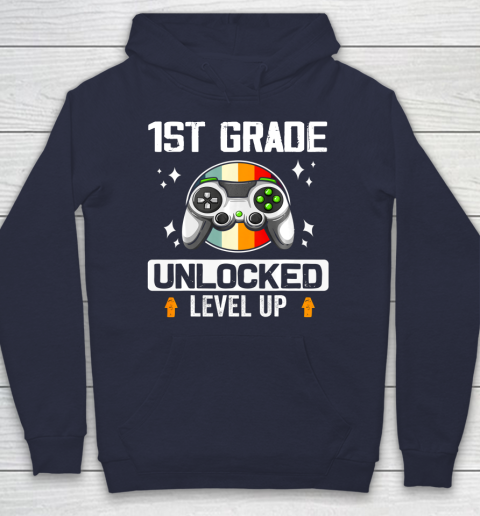 Next Level t shirts 1st Grade Unlocked Level Up Back To School First Grade Gamer Hoodie 2