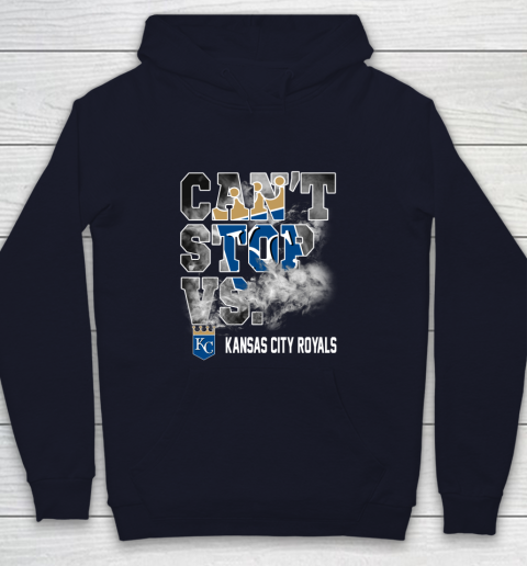 MLB Kansas City Royals Baseball Can't Stop Vs Kansas City Royals Youth Hoodie 2