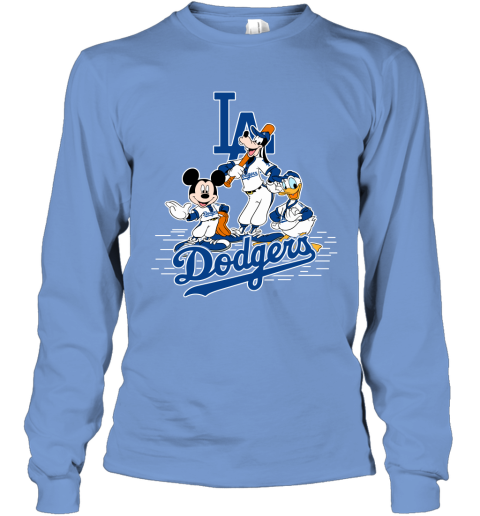 Los Angeles Dodgers Mickey Donald And Goofy Baseball Women's T-Shirt 