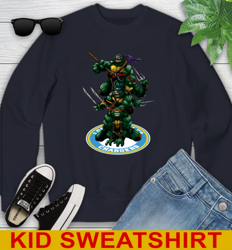 NFL Football Los Angeles Chargers Teenage Mutant Ninja Turtles Shirt Youth Sweatshirt 3