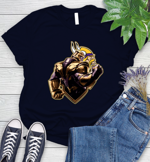 NFL Thanos Avengers Endgame Football Sports Minnesota Vikings Women's T-Shirt 3