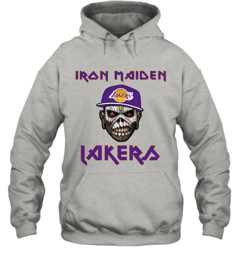 5ub4 nba los angeles lakers iron maiden rock band music basketball hoodie 23 front ash