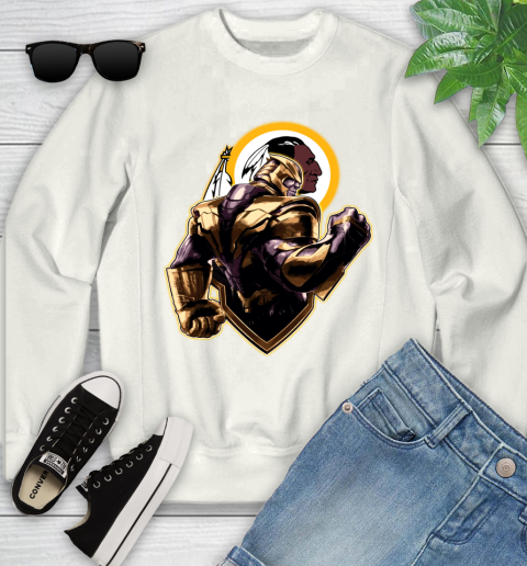NFL Thanos Avengers Endgame Football Sports Washington Redskins Youth Sweatshirt
