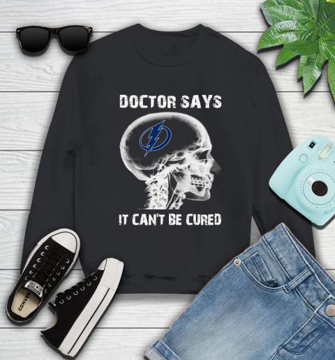 NHL Tampa Bay Lightning Hockey Skull It Can't Be Cured Shirt Sweatshirt