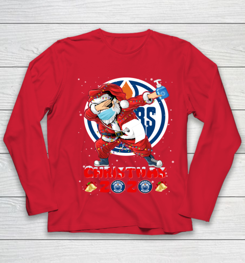Edmonton Oilers Funny Santa Claus Dabbing Christmas 2020 NHL Youth Long Sleeve 8