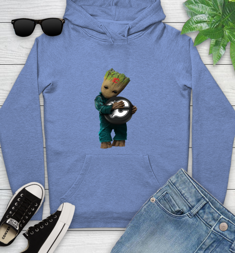 NHL Groot Guardians Of The Galaxy Hockey Sports Calgary Flames Youth Hoodie 12