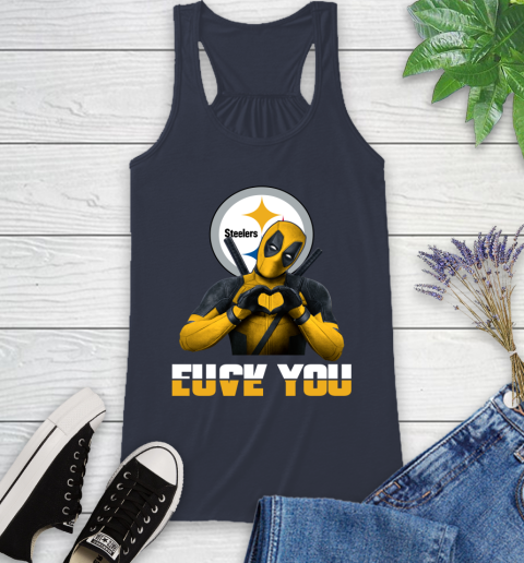 NHL Pittsburgh Steelers Deadpool Love You Fuck You Football Sports Racerback Tank 10