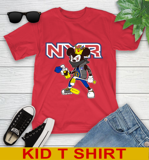New York Rangers NHL Hockey Mickey Peace Sign Sports Youth T-Shirt 10
