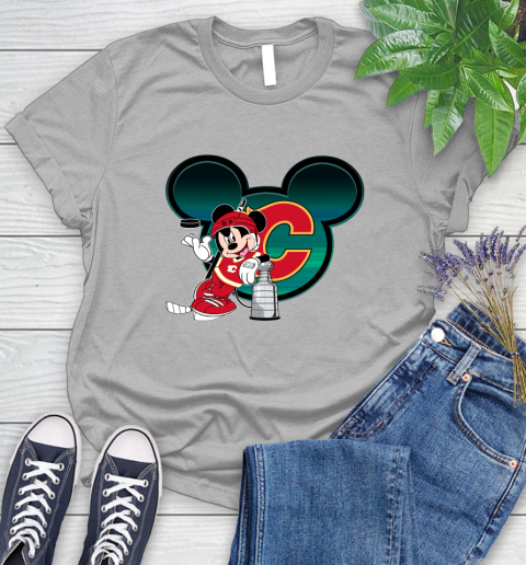 NHL Calgary Flames Stanley Cup Mickey Mouse Disney Hockey T Shirt Women's T-Shirt 5