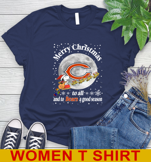 Chicago Bears Merry Christmas To All And To Bears A Good Season NFL Football Sports Women's T-Shirt 12