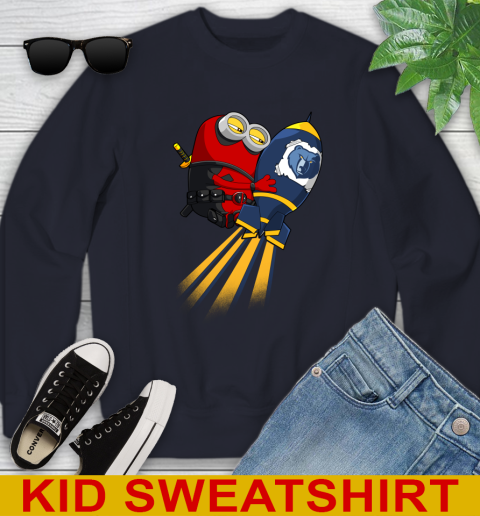 NBA Basketball Memphis Grizzlies Deadpool Minion Marvel Shirt Youth Sweatshirt 2