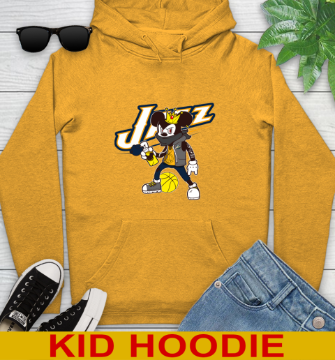Utah Jazz NBA Basketball Mickey Peace Sign Sports Youth Hoodie 4 Utah Jazz NBA Basketball Mickey Peace Sign Sports Youth Hoodie - Image 4