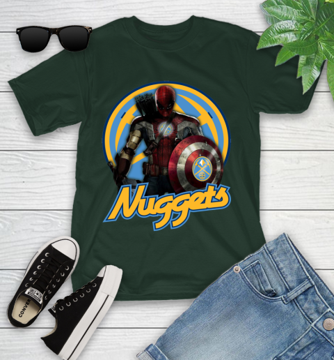 Denver Nuggets NBA Basketball Captain America Thor Spider Man Hawkeye Avengers Youth T-Shirt 5
