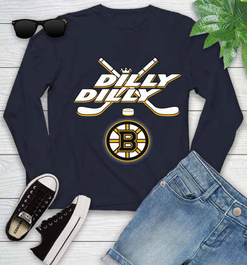 NHL Boston Bruins Dilly Dilly Hockey Sports Youth Long Sleeve 3