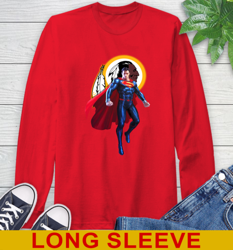 NFL Superman DC Sports Football Washington Redskins Long Sleeve T-Shirt 10