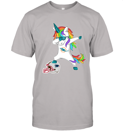 Football Dabbing Unicorn Steps On Helmet Miami Dolphins Unisex Jersey Tee