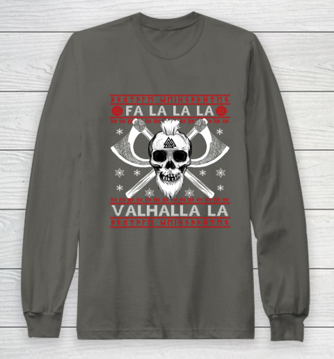 Ugly Christmas Sweater Fa La La Valhalla Viking Long Sleeve T-Shirt 5