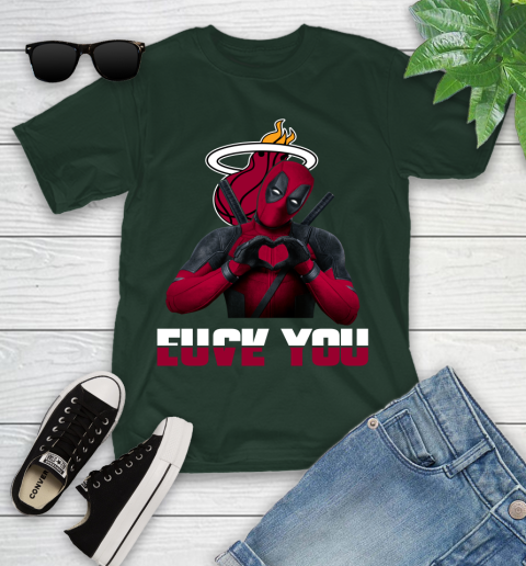 NBA Miami Heat Deadpool Love You Fuck You Basketball Sports Youth T-Shirt 5