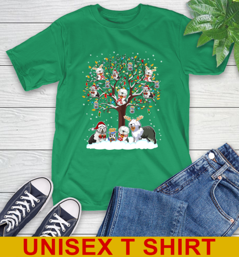Old english Sheep dog dog pet lover light christmas tree shirt 7