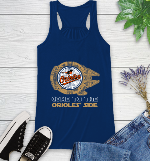 MLB Come To The Baltimore Orioles Side Star Wars Baseball Sports Racerback Tank 8