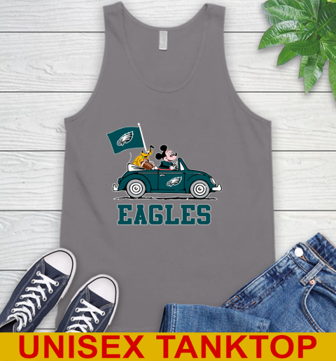 NFL Football Philadelphia Eagles Pluto Mickey Driving Disney Shirt Tank Top 7