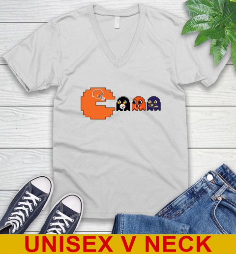 Cleveland Browns NFL Football Pac Man Champion V-Neck T-Shirt