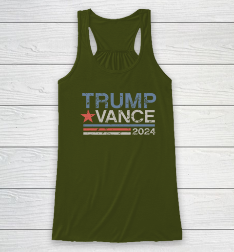 Trump Vance 2024 Retro Stripe Trump JD Vance Racerback Tank 2