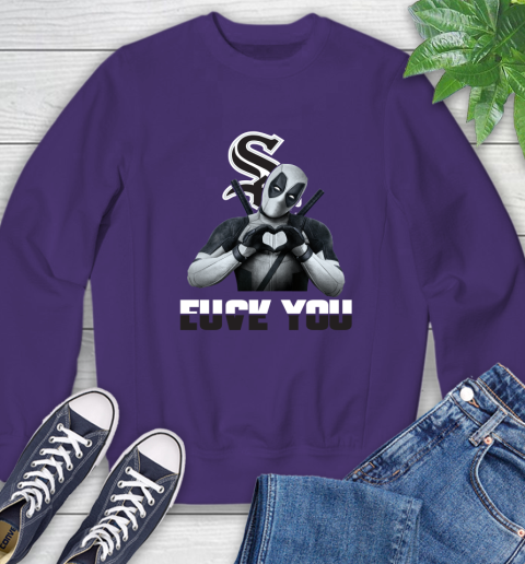MLB Chicago White Sox Deadpool Love You Fuck You Baseball Sports Sweatshirt 4
