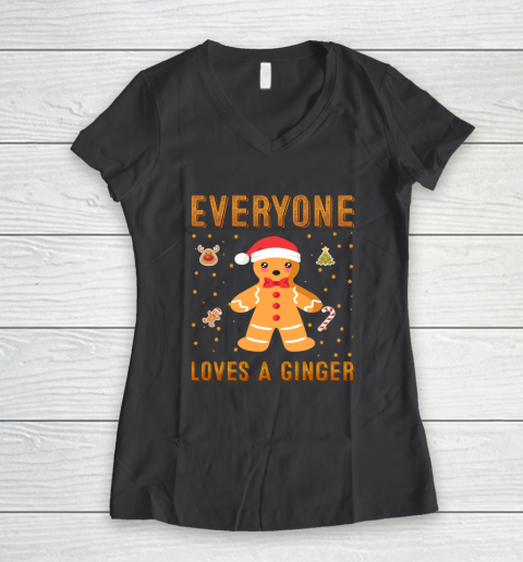 Everyone Loves A Ginger Funny Christmas Women's V-Neck T-Shirt 6