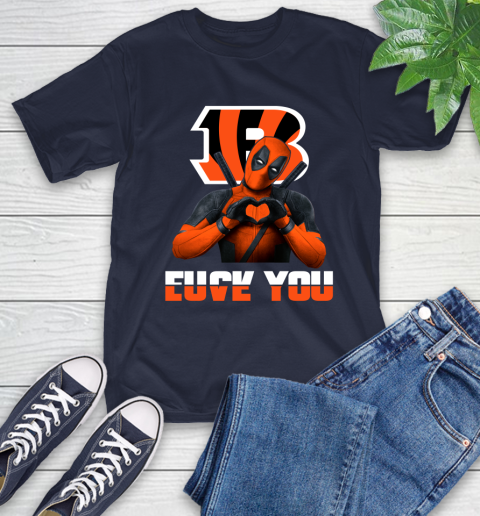 NHL Cincinnati Bengals Deadpool Love You Fuck You Football Sports T-Shirt 3