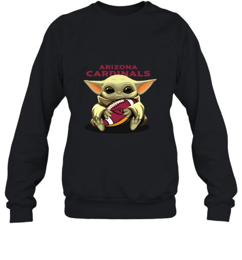 Baby Yoda Loves The Arizona Cardinals rkvm baby yoda loves the arizona cardinals sweatshirt 35 front black