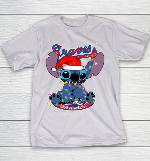 Atlanta Braves MLB noel stitch Baseball Christmas Youth T-Shirt 2