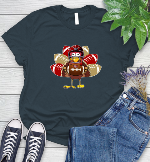 San Francisco 49ers Turkey Thanksgiving Day Women's T-Shirt 8