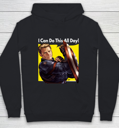 Captian America Tshirt Cap Can Do It All Day Youth Hoodie