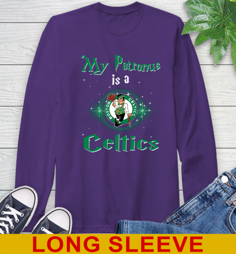 NBA Basketball Harry Potter My Patronus Is A Boston Celtics Long Sleeve T-Shirt 5