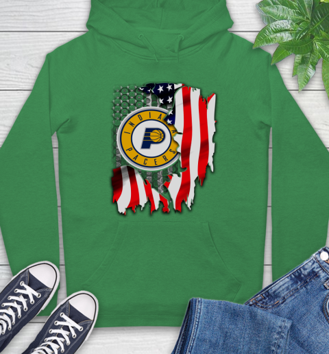 Indiana Pacers NBA Basketball American Flag Hoodie 8