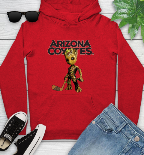 Arizona Coyotes NHL Hockey Groot Marvel Guardians Of The Galaxy Youth Hoodie 11