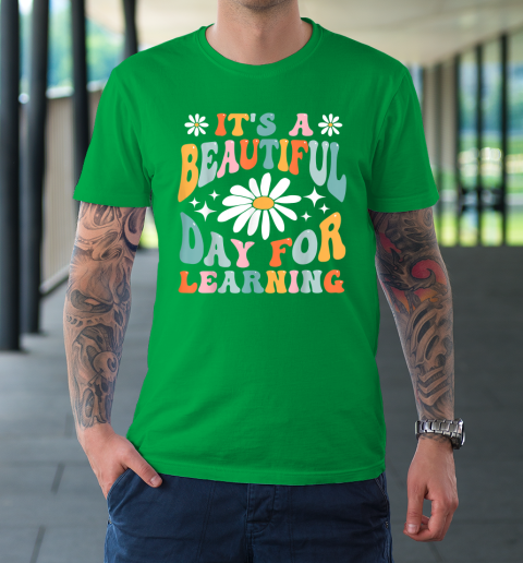 It's Beautiful Day For Learning Retro Teacher Back To School T-Shirt 5