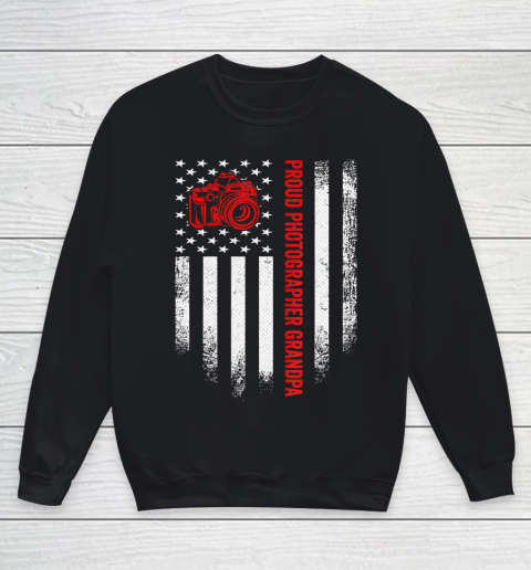 GrandFather gift shirt Vintage American Flag Proud Photographer Grandpa Distressed T Shirt Youth Sweatshirt