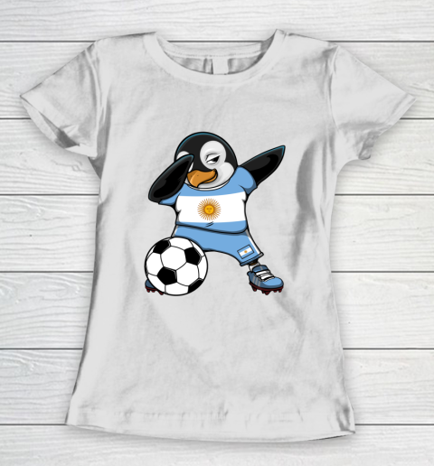 Dabbing Penguin Argentina Soccer Fans Jersey Football Lovers Women's T-Shirt