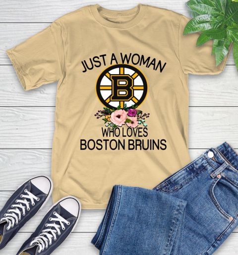 NHL Just A Woman Who Loves Boston Bruins Hockey Sports T-Shirt 6