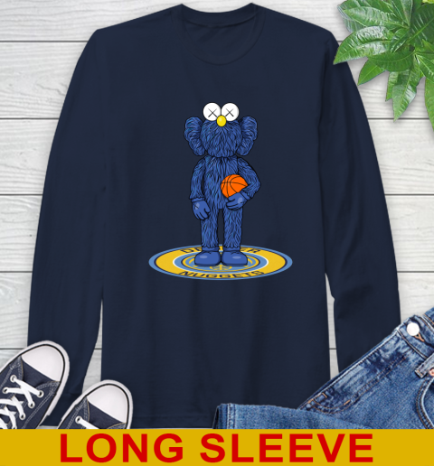 NBA Basketball Denver Nuggets Kaws Bff Blue Figure Shirt Long Sleeve T-Shirt 4