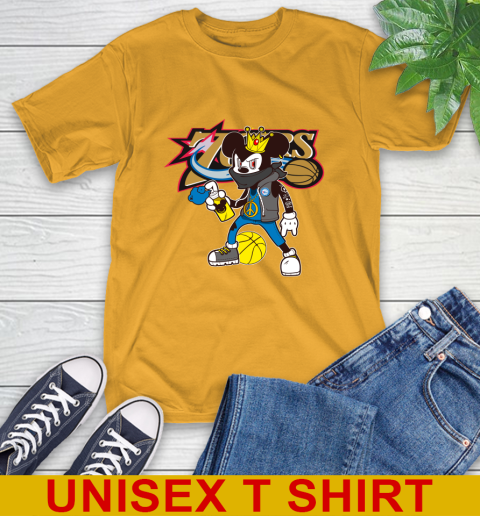 Philadelphia 76ers NBA Basketball Mickey Peace Sign Sports T-Shirt 3