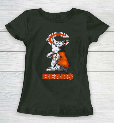 NFL Football My Cat Loves Chicago Bears Women's T-Shirt 4